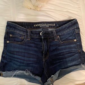 dark wash jean shorts
